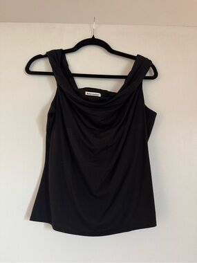 Reformation Black Drape Neck off the shoulder Tank Top